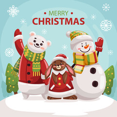 Fun and Cute Christmas Character Design Set