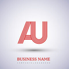 Letter AU linked logo design. Elegant symbol for your business or company identity.