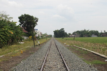 Train tracks during the day