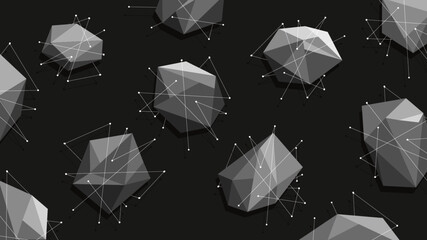 Abstract dark background with polygons