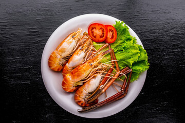 Baked shrimp tasty seafood