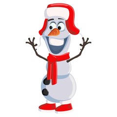 Christmas Snowman with a Blue Hat Scarf and Ugg Boots