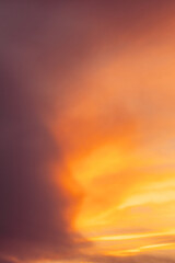 Sunrise Bright Dramatic Sky. Scenic Colorful Sky At Dawn. Sunset Sky Natural Abstract Background In Pink Red Orange Colors.
