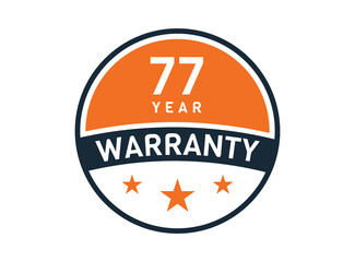 77 year warranty, 77 years warranty badge