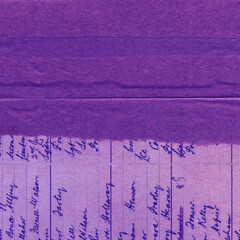 Blue and violet torn paper collage close-up. Texture made from various paper and cardboard parts....