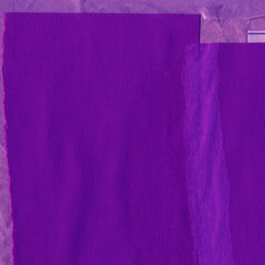Blue and violet torn paper collage close-up. Texture made from various paper and cardboard parts. Damaged old paper background. Vintage blank wallpaper. Material design backdrop.
