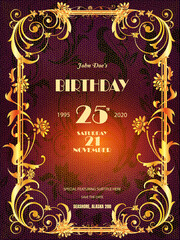 Luxury Wedding Save the Date, Invitation Cards Collection with Gold Foil Flowers and Leaves and Wreath. Vector trendy cover, graphic poster, geometric floral brochure, design template. Gold and black