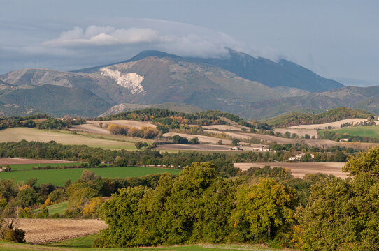 cagli landscape nerone Mountain in winter marche italy