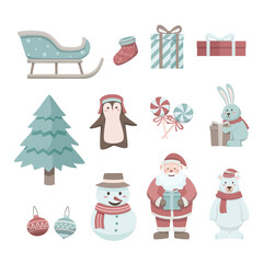 Various Christmas Elements vector illustration