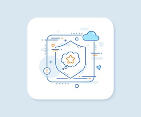 Loyalty star line icon. Abstract vector button. Bonus points. Discount program symbol. Loyalty star line icon. Protect shield concept. Vector