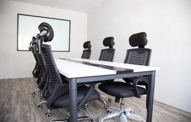White office interior with furniture