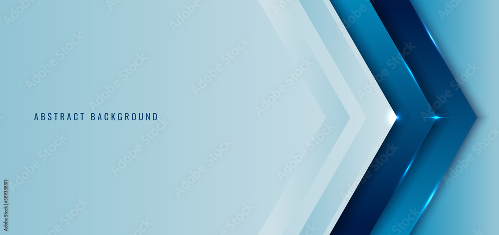 Poster banner web template blue angle arrow overlapping layer with lighting background