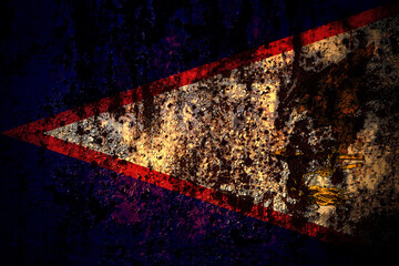 United States of America, America, US, USA, American, American Samoa flag on grunge metal...