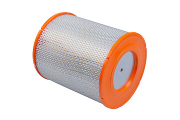 Car oil and air filter on a white background isolated. Auto Parts. Spare parts for the repair of cars.