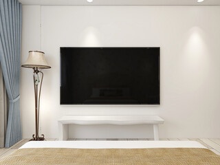 There are cloth sofa and table in the clean living room