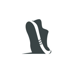 Running shoe symbol on white backdrop. Design element