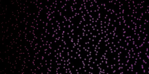 Dark Pink vector layout with bright stars.