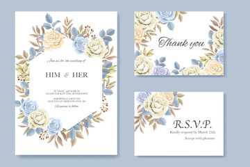 Elegant beautiful floral and wedding card