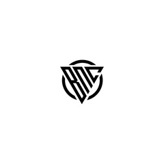 Initial letter BNC triangle monogram clean modern simple logo