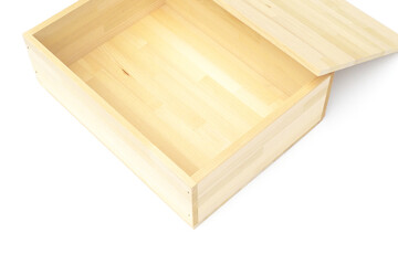 白背景の木の箱とフタ