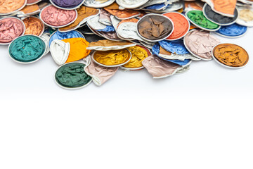 Coffee aluminium capsules - Coffee pods with white background