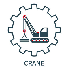 Vector illustration of the icon, logo of a crane, construction, loading.