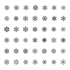 Set of snowflakes icons, vector illustration.