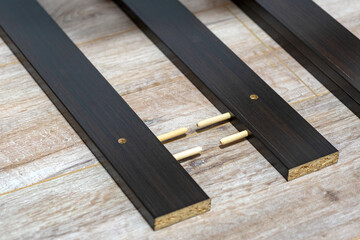  wooden structures. pieces of furniture. wooden fittings.