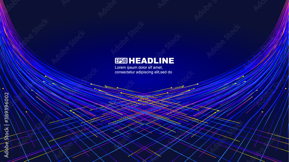 Sticker crisscrossed color lines constitute a line space sense of the background.