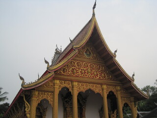 Fototapeta premium Backpacking down the Mekong river and the jungle landscapes of Laos in Southeast Asia