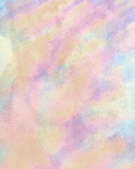 watercolor abstraction texture with blurred multicolored pastel background, stains hand painted retro style