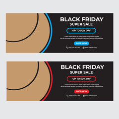 Fototapeta premium Creative concept Black Friday Sale Banner Template 