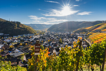 Winzerdorf Dernau im Goldenen Oktober 2020