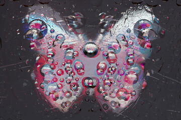 Pattern. Multi colored spheres are located against the anthracite background with colorful...