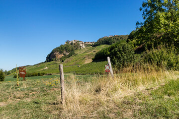 The historic village of Chateau Chalon, castle from Jura