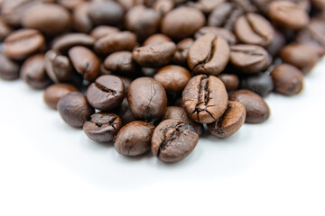 Coffee beans isolated on white background