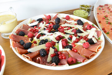 Christmas healthy lunch. Salad bowl