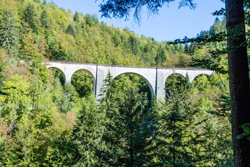 Fototapeta na wymiar The viaducts of morez in the Jura mountains