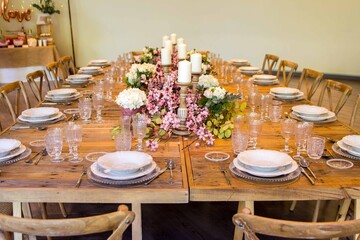 Table set for a wedding reception