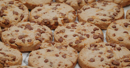 Chocolate chip cookies on plate