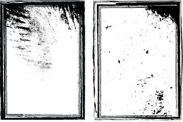 Vector Frames. rectangles for image. distress texture . Grunge Black borders isolated on the background . Dirt effect . geometric shapes for your design
