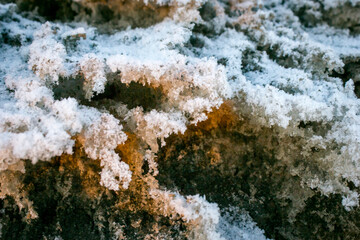 hardened dirty snow, ice. Texture
