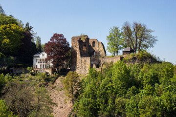 Fototapeta na wymiar View of historical buildings in a wonderful natural setting in Tharandt near Dresden.Germany