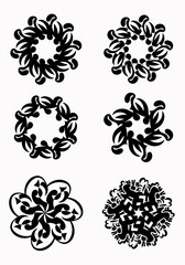 Floral graphic elements vector set 