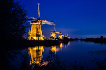 windmill in the night