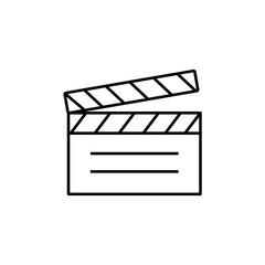 clappperboard icon element of movie icon for mobile concept and web apps. Thin line clappperboard icon can be used for web and mobile. Premium icon on white background