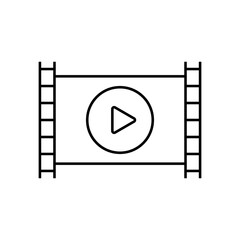 film strip icon element of movie icon for mobile concept and web apps. Thin line film strip icon can be used for web and mobile. Premium icon on white background