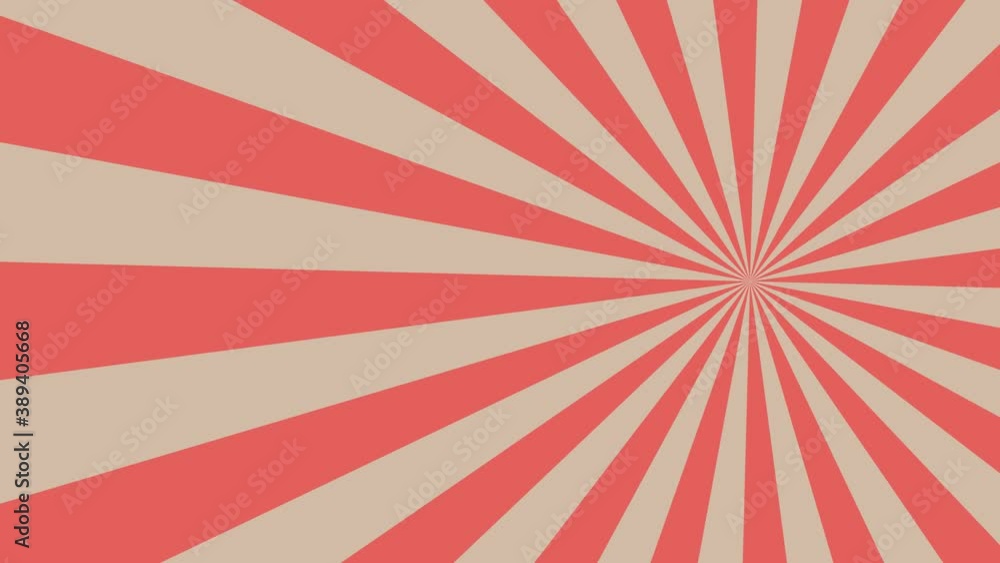 Aufkleber red rays rotates from the right part of the screen on a grey background