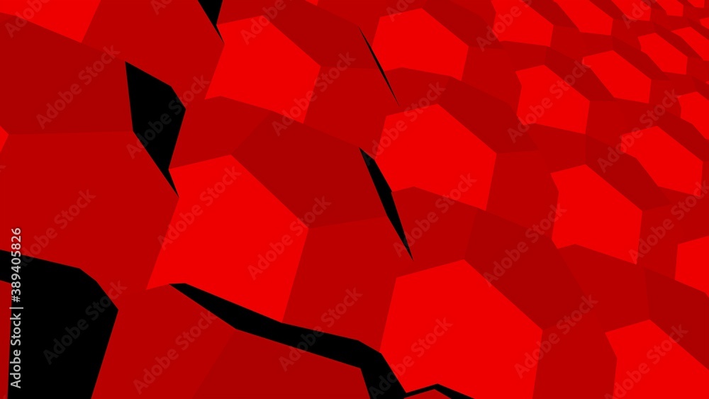 Poster red triangular and cubic low poly 3d background. rennring.