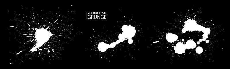 Grunge splatter set. Paint splashes. Liquid stains. Highly detailed grunge. Paint stain. Ink spots. Splatter texture. Grunge drops.